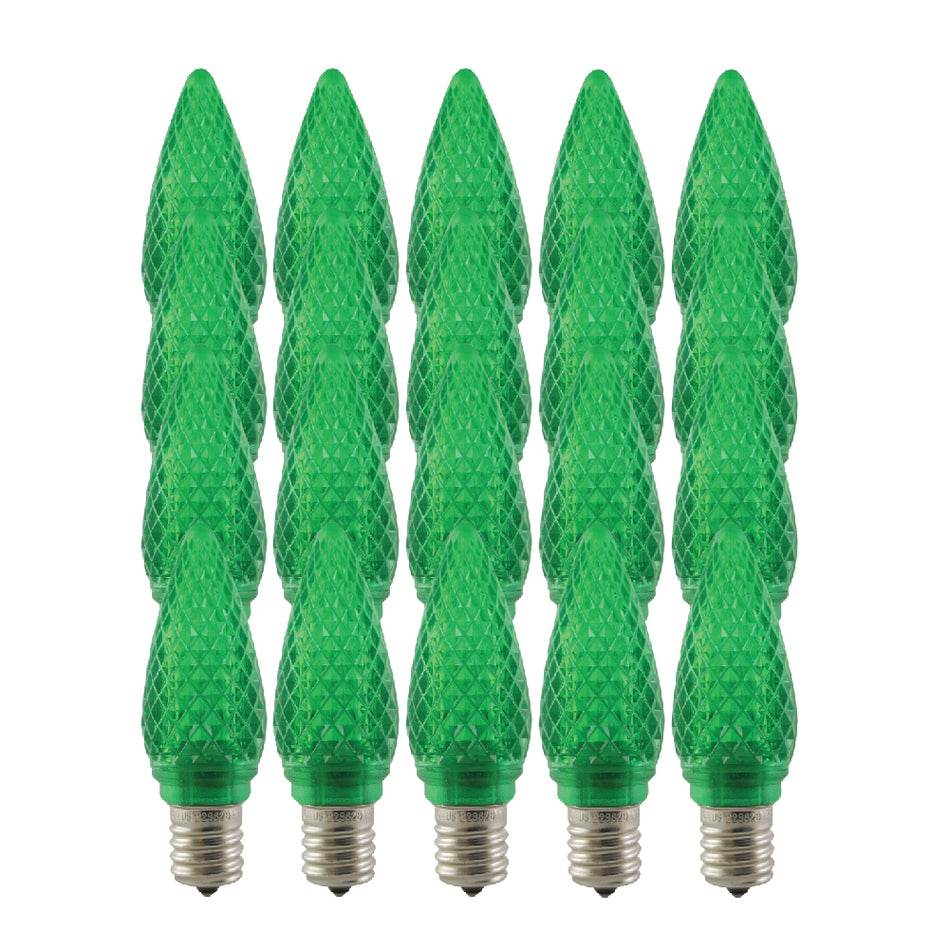 Aurio C9 E17 0.5W Retrofit Light Bulbs BLINKER 25pcs/box Blue & Green