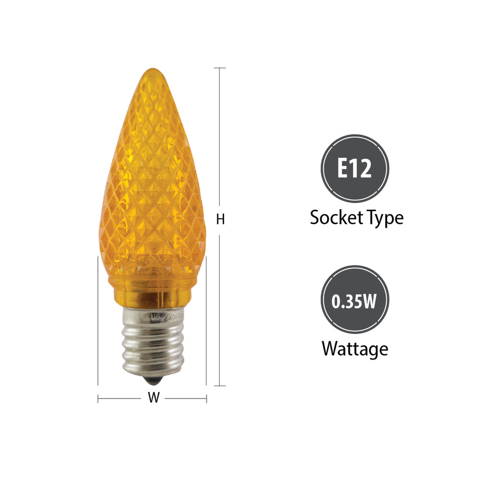 Aurio C9 E17 0.5W Retrofit Light Bulbs BLINKER 25pcs/box Orange