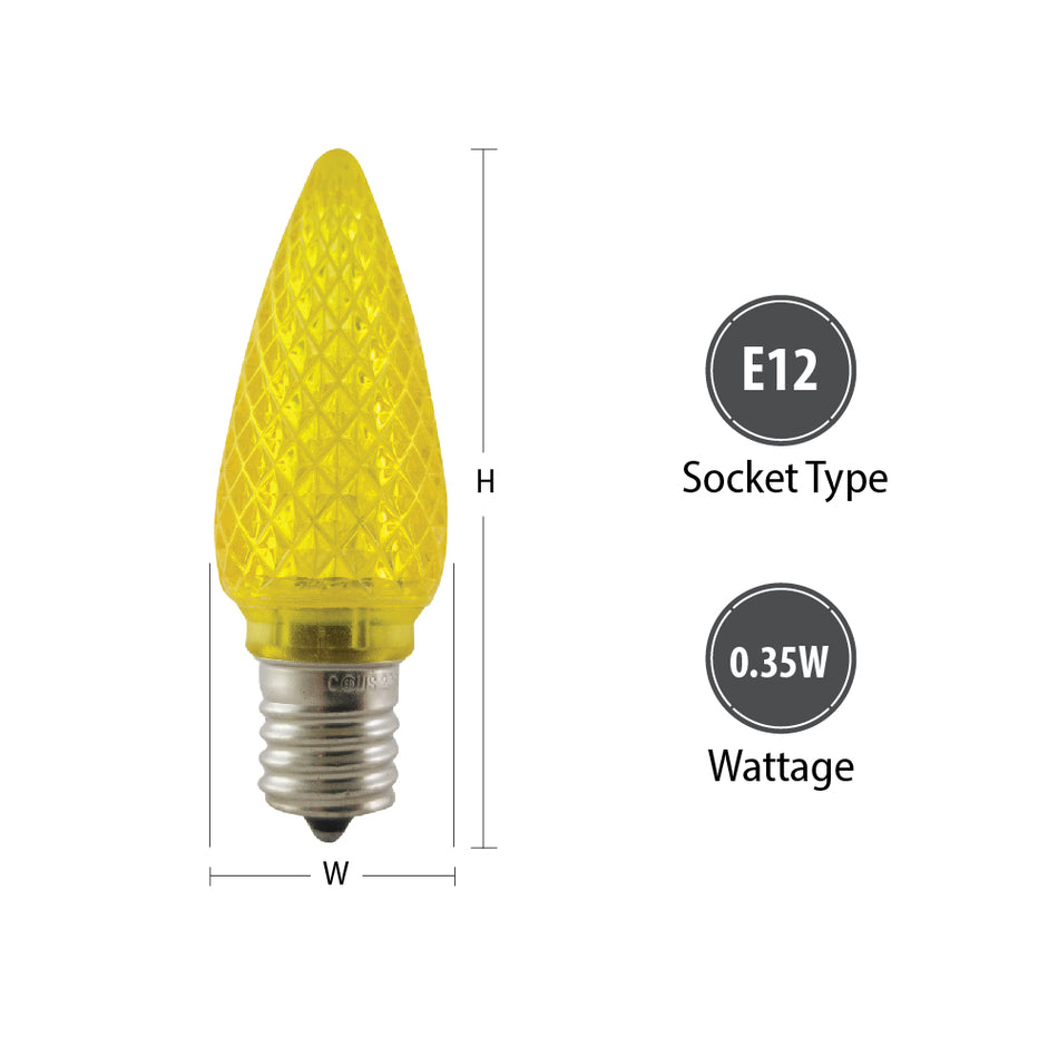 Aurio C9 E17 0.5W Retrofit Light Bulbs BLINKER 25pcs/box Yellow