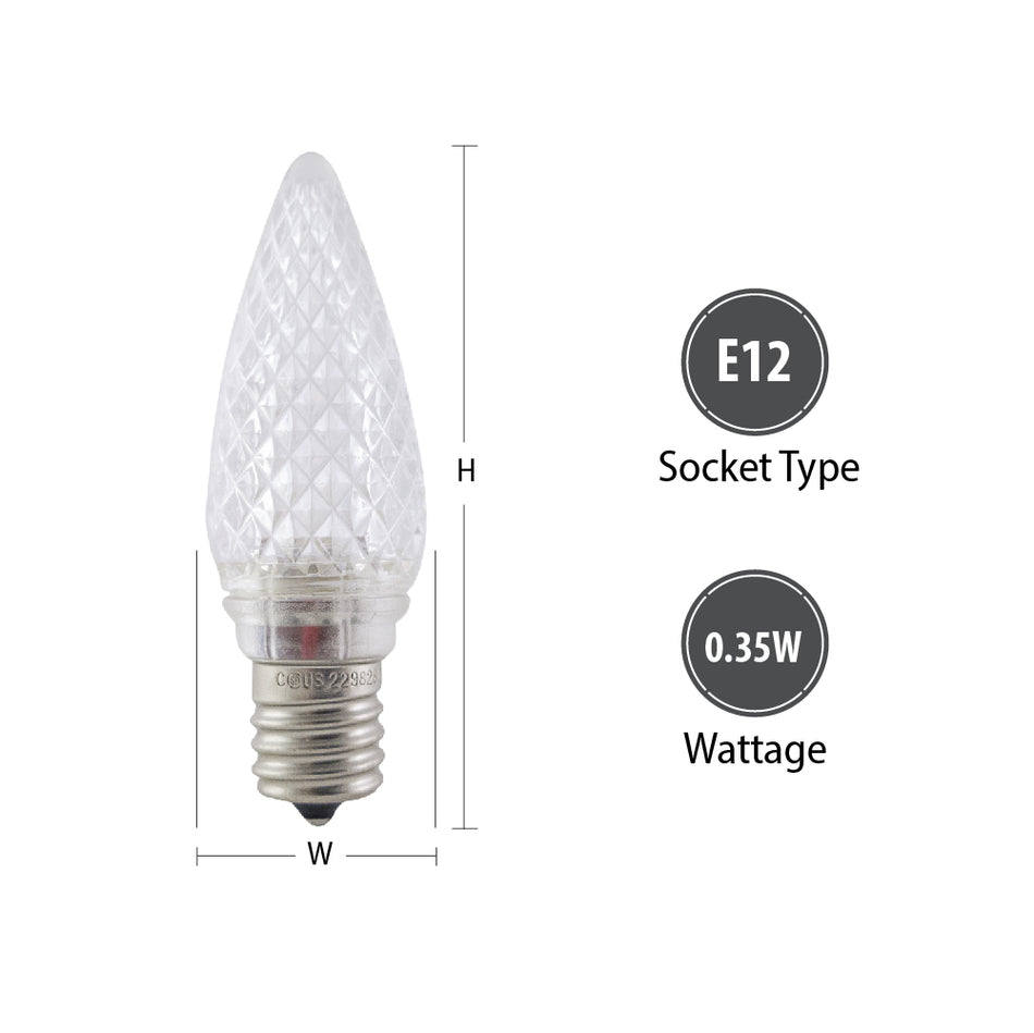 Aurio C9 E17 0.5W Retrofit Light Bulbs FLASHING 25pcs/box Warm White