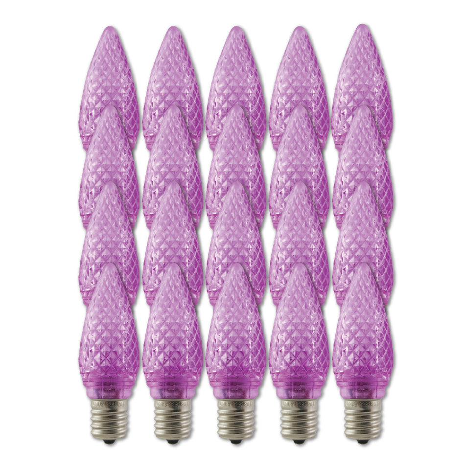 Aurio C9 E17 0.5W Retrofit Light Bulbs 25pcs/box Purple