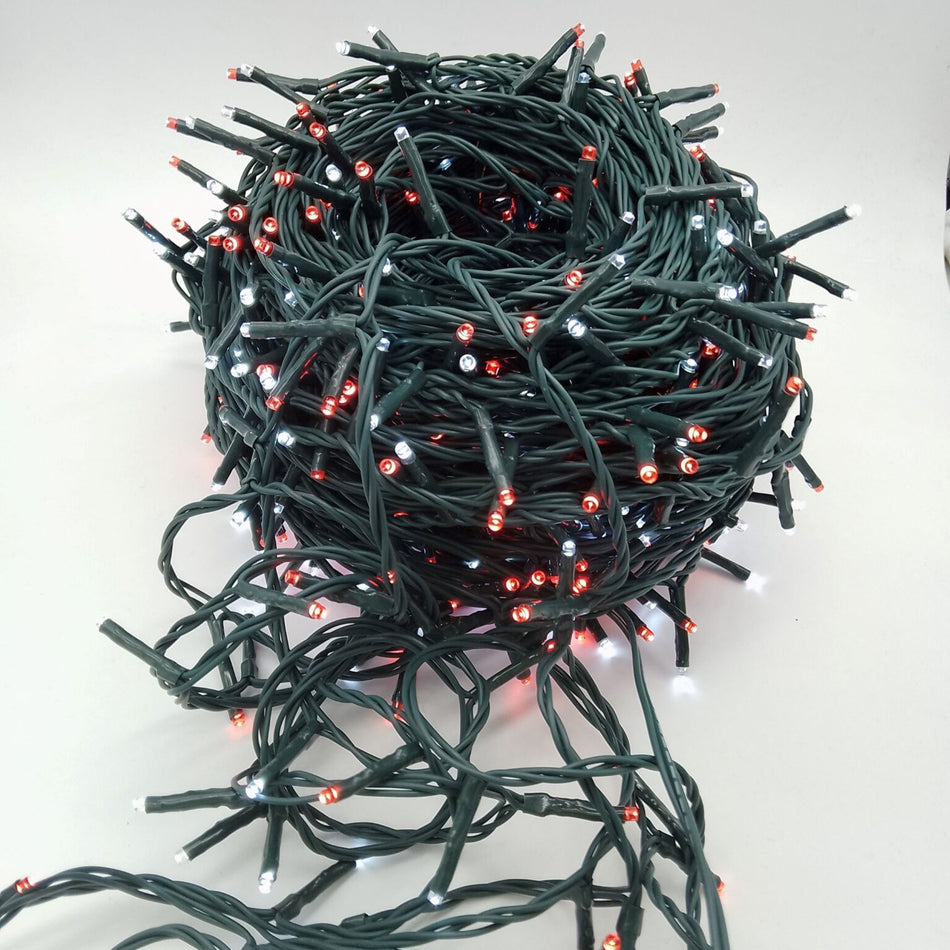 Amazing Seasons Low Voltage Starry 600L LED Light Set (Super Bright Steady Red & Pure White)