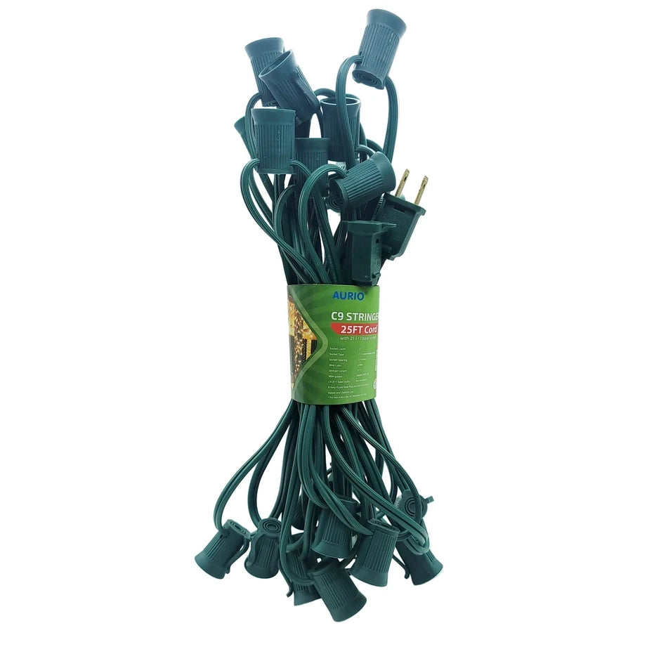 Aurio 25 Socket C9 Light Stringer Set, No Bulbs Included