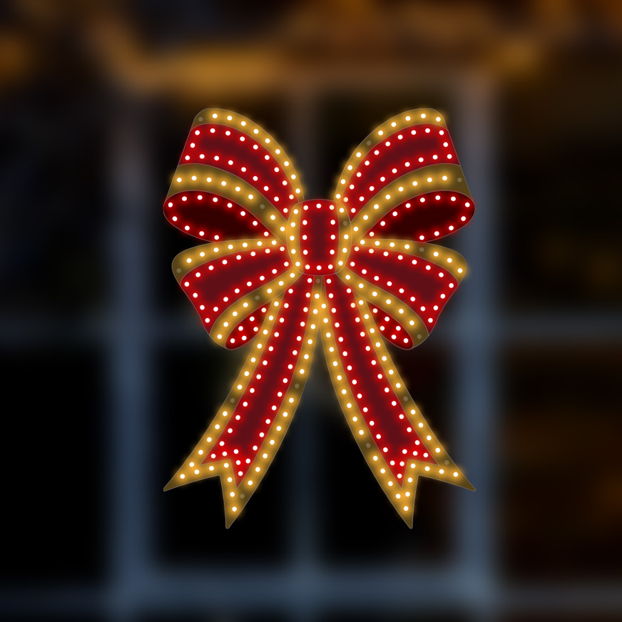 Aurio Hi-Vibrant 16″ LED Lighted Bow Decoration