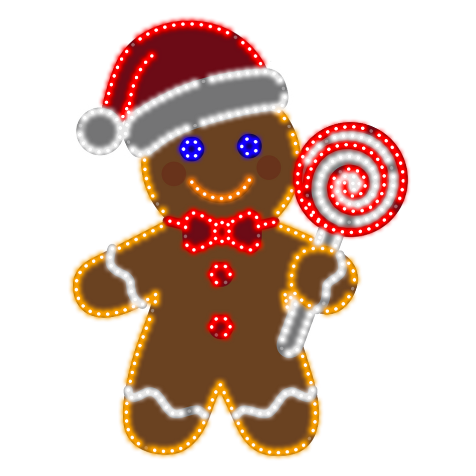Aurio Hi-Vibrant 24″ LED Gingerbread Man #1 Holiday Decoration