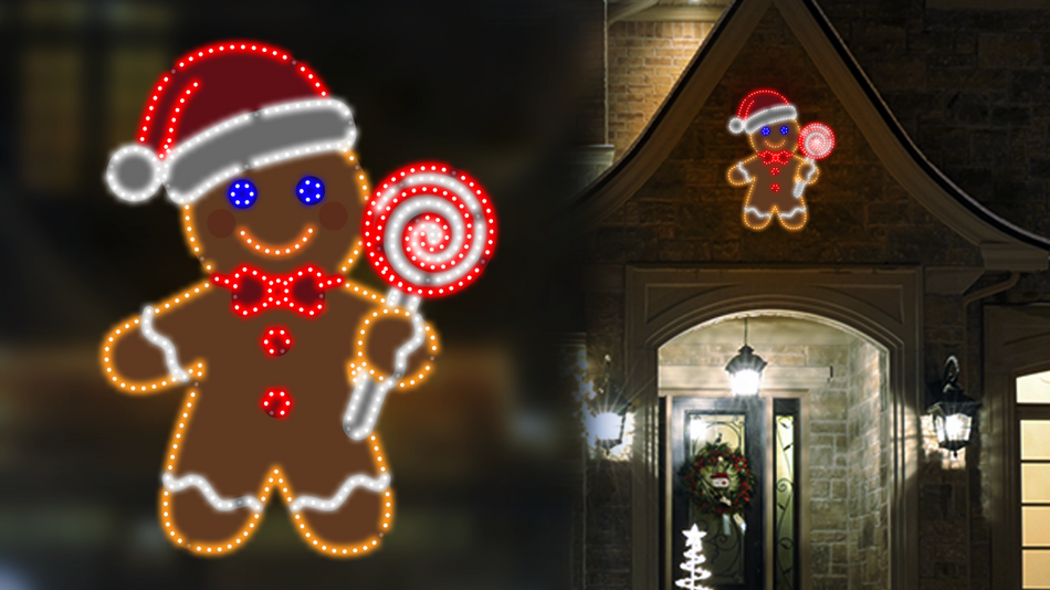 Aurio Hi-Vibrant 24″ LED Gingerbread Man #1 Holiday Decoration