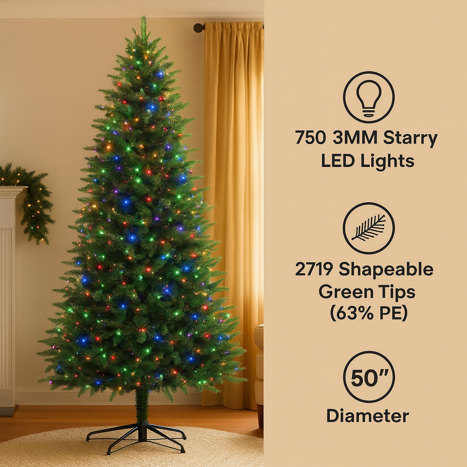 Aurio 7.5 FT Life-Like Kensington Fir Tree 16 Functions