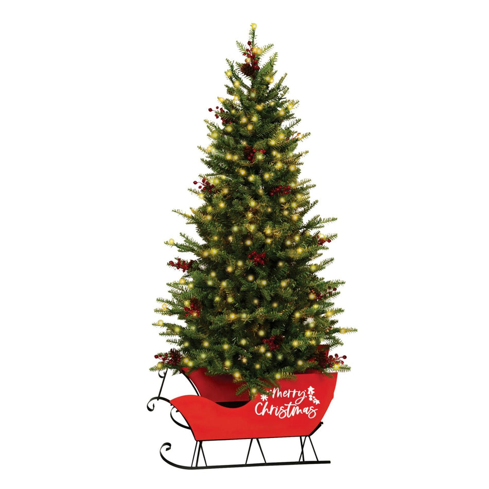 Aurio 5 FT Life-Like Mountain Fir Tree w/ Sleigh