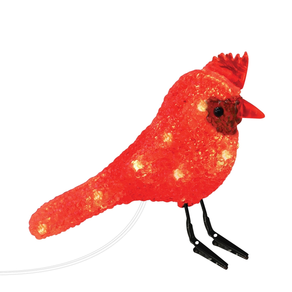 Aurio 6 IN LED Red Christmas Cardinal with Clipped Feet