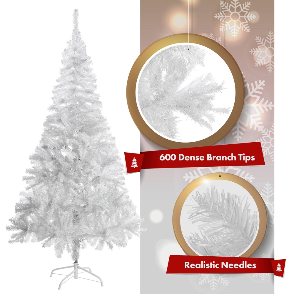 Aurio 6ft Christmas Tree 100% PVC 600 Tips White