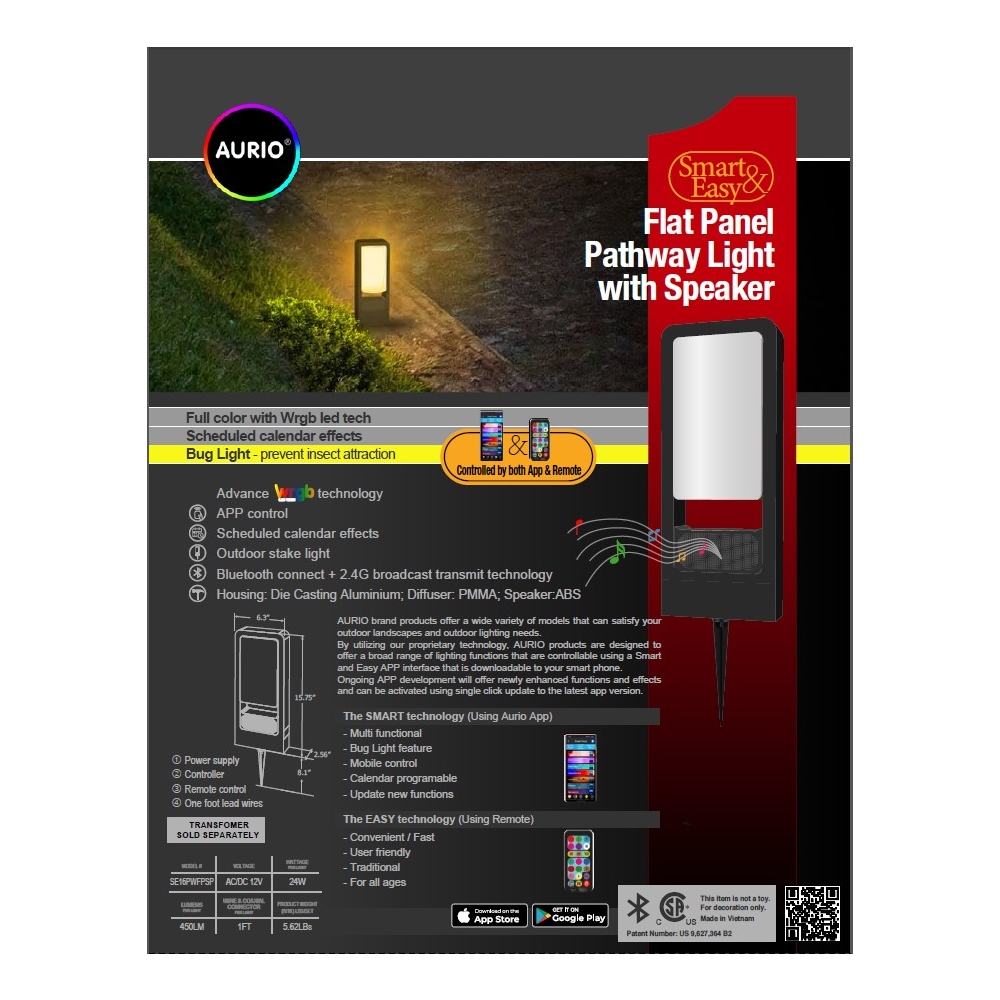 Smart & Easy Square Tower Pathway Light