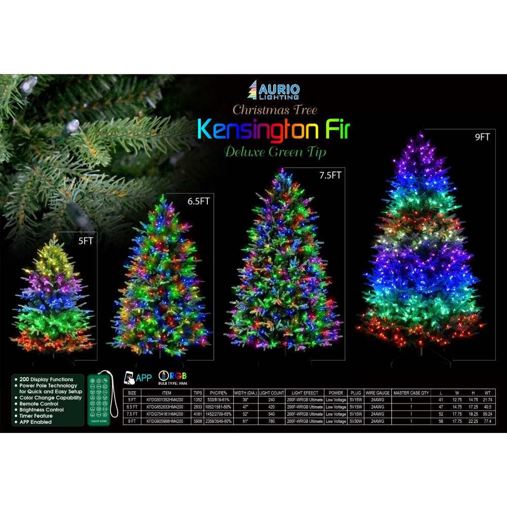 Aurio Kensington Fir Tree (Including Free Patio Lights Inline 15L)