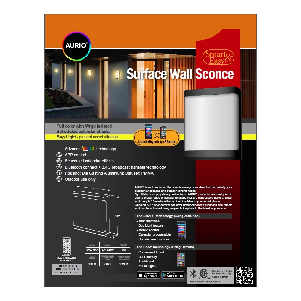 Smart & Easy Surface Wall Sconce Light