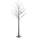 Aurio 6 FT LED Birch Tree with Red Cardinal