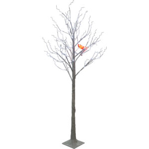 Aurio 6 FT LED Birch Tree with Red Cardinal