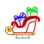 Aurio Super Hi-Vibrant 3' LED Lighted Sleigh with Gifts Decoration