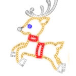 Aurio Super Hi-Vibrant 3' LED Animated Prancing Reindeer Decoration
