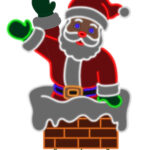 Aurio Super Hi-Vibrant 3' LED Animated Waving Santa Decoration