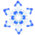 Aurio Hi-Vibrant 16 IN Snowflake #3 (Twinkling Blue & Pure White)