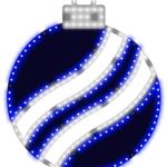 Aurio Hi-Vibrant 16" LED Ornament Holiday Decoration (Twinkling Blue & Pure White)