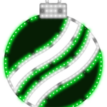 Aurio Hi-Vibrant 16" LED Ornament Window & Yard Decoration (Twinkling Green & Pure White)